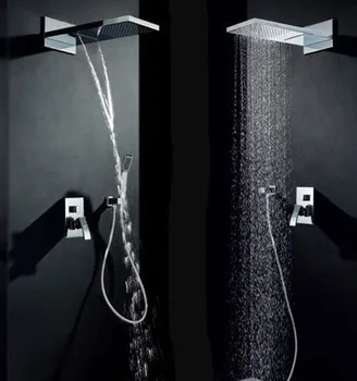 Baie duza de presiune ascunse cap de duș Ultra subțire din oțel inoxidabil, cap de duș cu termostat Duș Precipitații Finisaj Cromat
