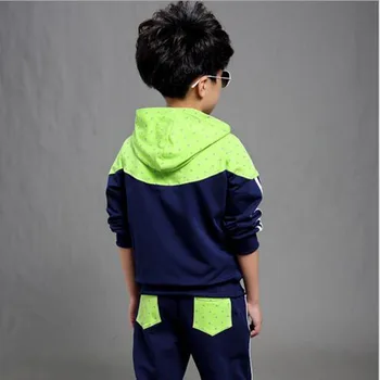 Baieti haine copii, casual, fleecessets mare de copii uza costum pentru primavara toamna de moda Hoodied Haina Și Jachete 7-15 Ani