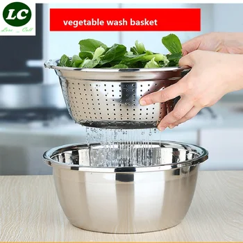 Bazin de spălare de Fructe / Legume Instrumente coș bol gros de sănătate de bucătărie din oțel inoxidabil, instrumentul de ustensila