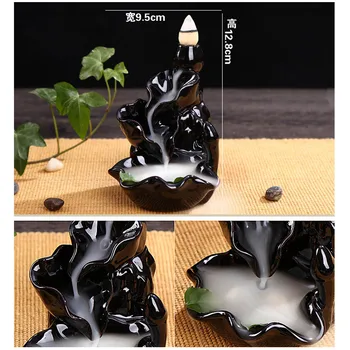 Behokic Ceramice Glazura Refluxul Con Fum de Tămâie Arzător Cădelniță Turn Suport pentru Decoratiuni Ameliorarea Stresului starea de Spirit de Relaxare