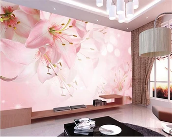 Beibehang 3d Tapet Floare Floare de Crin Fundal Pictura Decor Camera de zi Dormitor tapet de Fundal pentru pereți 3 d