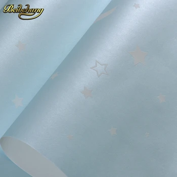Beibehang cu Ridicata și cu amănuntul stele albastre copii veioza tapet dormitor copil de sus speciale non - țesute fluorescente