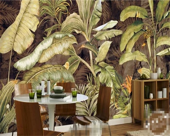 Beibehang Europene și Americane plante tropicale frunze de banane living, dormitor, TV tapet pentru pereți 3 d papel de parede