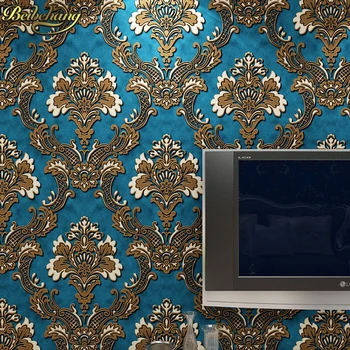 Beibehang papel parede de Moda de Lux Damasc 3D Tapet Non-țesute Stereo imagini de Fundal pictura Murala de Perete Decalcomanii de Papel de Parede 3D