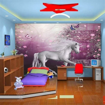 Beibehang Personaliza orice dimensiune picturi murale papel de parede foto rola tapet pentru Copii desene animate calul picturi murale 3d hârtie de perete dormitor