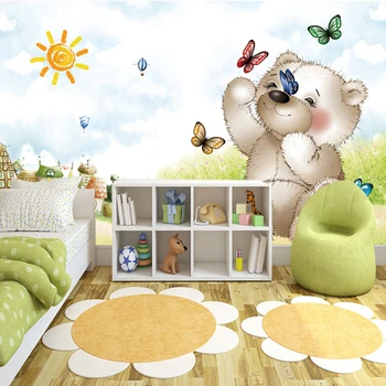 Beibehang Personalizat Tapet Mural Papel De Parede de Desene animate 3D Urs Obraznic Cameră pentru Copii Dormitor Non-țesute Tapet Tipărite