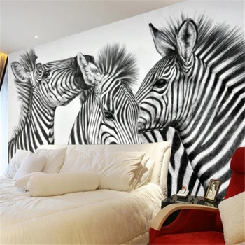 Beibehang personalizate 3d foto tapet 3D stereoscopic personalitate zebra fresca camera de zi cu canapea, TV fondul pictura decorativa