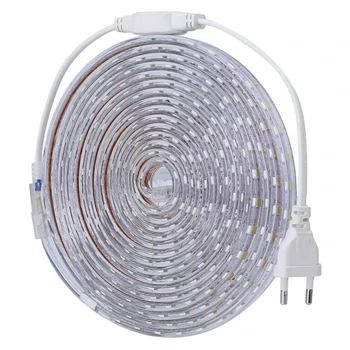Benzi cu LED-uri de Lumină SMD 5050 220V Flexibil Lumini 5m 60LEDs/m Lumina LED IP65 rezistent la apa Banda de LED-uri Panglică Lampa + prelungitor UE PLUG