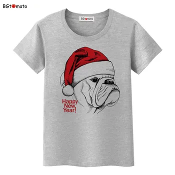 BGtomato Crăciun Minunat câine amuzant camasi pentru femei de brand Original fierbinte de vânzare tricouri de înaltă calitate Moale si confortabil casual tee