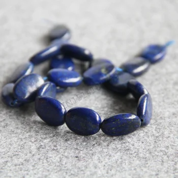 Bijuterii de înaltă calitate, Accesorii Distinctive Ornament Oval Albastru Forma de Piatra 13x18mm Cyan Lapis Lazuli Margele 15inch