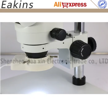 Binocular microscop stereo microscop Industrial 7~45X zoom Continuu cu mare dimensiune suport metalic reglabil lumini cu LED-uri
