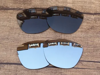 Black & Chrome Silver 2 Perechi Polarizat Lentile de Înlocuire Pentru Frogskins ochelari de Soare Cadru UVA si UVB