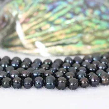 Black pearl de apă dulce naturală de cultură 7-8mm nearround margele vrac pret de fabrica femei elegante bijuterii diy face 15inch B1338