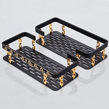 Black&Gold Sculptate de Baie din Aluminiu Prindere Hardware Baie Set Prosop Raft Prosop Bara Suport de Hârtie Cârlig Pânză BG1001 Serie