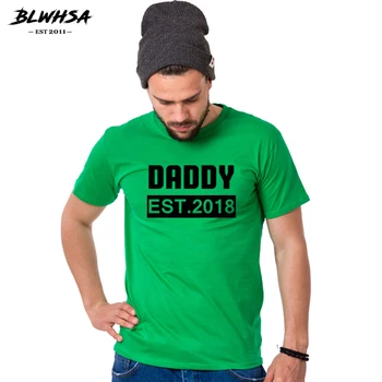 BLWHSA Tati Est 2018 Print T Camasa Barbati de Moda Casual de Bumbac, O-Neck Personalizate Părinți Ziua T-shirt Tata Din Topuri Tricouri Cadou Pentru Tata
