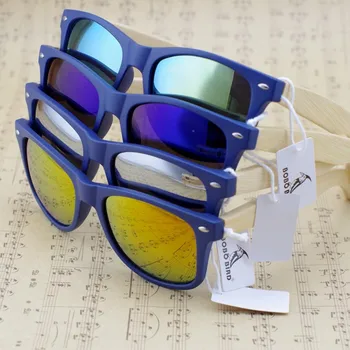 BOBO PASĂRE CG005 lucrate Manual Unisex ochelari de Soare Adânc Bule de Plastic & Cadru de Bambus Și Chooseful Colorate Lentile Polarizate Accesoriu OEM