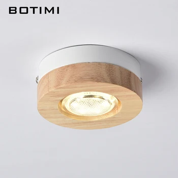 BOTIMI Moderne LED Lumini Plafon din Lemn Lampă de Tavan Pentru Coridor Pătrat de Lemn Rotund Bucătărie Lumini Mici Suprafață Montat Lampa