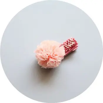 Boutique 40pcs Moda Drăguț Tifon Pom Pom Agrafe de par Solide Kawaii Mini Florale Sclipici, Agrafe de Par Printesa Headware Accesorii