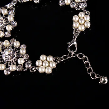Bratara de flori pentru mirese moda bijuterii pearl & austriac de cristal mireasa bratari pentru femei bijuterii de nunta bijoux E003