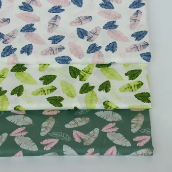 Bumbac diagonal pânză ROZ PROASPETE frunze VERZI tesatura pentru DIY pătuț lenjerie de pat perne îmbrăcăminte quilting manopera decor