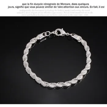 Bărbați moda barbati bijuterii argint 925 mână de link-ul lanț brățară pentru om accesorii largă 5mm lungime 20cm