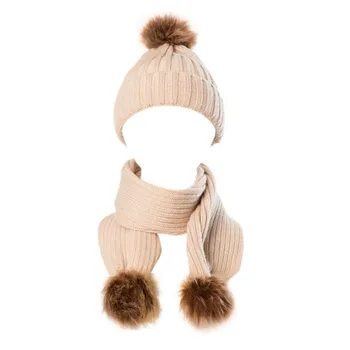 Cald Iarna pentru Copii Pălărie de Lână Eșarfă Seturi Copii Fete Baieti Copii Pălărie Tricot Capac Pălării Beanie Pentru nou-Nascuti