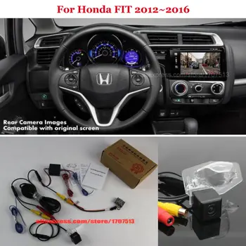 Camera cu Vedere în spate Pentru Honda FIT 2012~2016 - Înapoi Reverse Camera Seturi de RCA & Original Ecran Compatibil