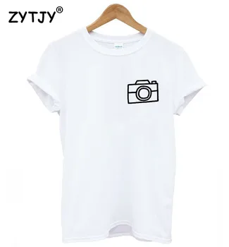 Camera de buzunar Imprimare tricou Femei din Bumbac Casual Amuzant tricou Pentru Doamna Fata de Top Tee Hipster Tumblr Picătură Navă Z-1078