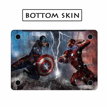 Captain America VS Iron Man Corp Plin Capac de Piele pentru Macbook Autocolant Pro Air Retina 11 12 13 15 inch Mi Super-Eroi Laptop Decal