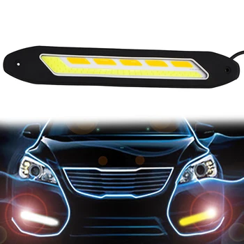Car LED Lumina de Ceata Lumini de Zi & Lumina de Semnalizare Față COB DRL Alb +Galben Flexibil Lampă de Masina PENTRU Audi, Nissan CE
