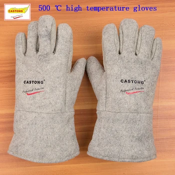 CASTONG 500 de grade temperatură înaltă mănuși de Aramidă + folie de aluminiu rezistente la foc mănuși ignifuge Anti-opărire proteja mănuși
