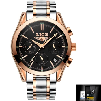 Ceasuri Barbati LIGE Brand Plin de Oțel Militare Ceasuri Bărbați Cuarț Ceas cu Oameni de Afaceri Ceas Sport rezistent la apa Ceasul Om Relojes