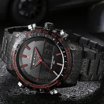Ceasuri Barbati NAVIFORCE 9024 Brand de Lux Plin de Oțel Cuarț Ceas LED Watch Militari ai Armatei Sport Impermeabil Ceas Relogio Masculino