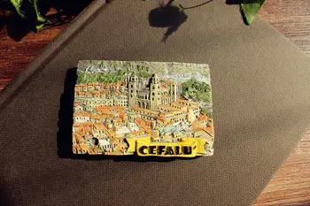 Cefalu, în Sicilia, Italia de Turism de Suveniruri 3D Magnet de Frigider Rasina de Artizanat IDEE de CADOU