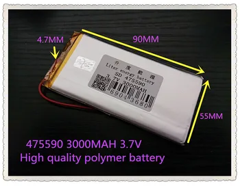 Cel mai bun baterie brand transport Gratuit 3.7 v baterie litiu-polimer de 3000 mah 475590 mobile de alimentare tableta de 7 'tabletă