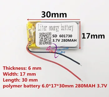 Cel mai bun marca baterie 3,7 V litiu-polimer 061730 601730 MP3 mouse-ul fără fir Bluetooth stereo 280mAH