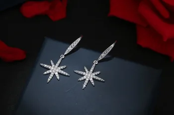 Cele Mai Recente Stil Nou Bun Moda Bijuterii Argint 925 Cercei Picătură De Cristal Stras Cercei Bijuterii Pendientes Brincos