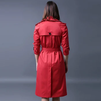 CHAOJUE Brand Trench Pentru Femei 2016 Maneca Lunga Breasted Dublu Plus Dimensiune Roșu Strat de sex Feminin de Lux Pea Coat Pentru Soția Cadou