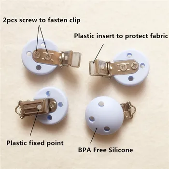 Chenkai 50PCS BPA Gratuit DIY Silicon Rotunde Copil Suzeta Dummy Teether Clipuri Suzeta asistență medicală de Jucărie Accesoriu Titularul Clipuri
