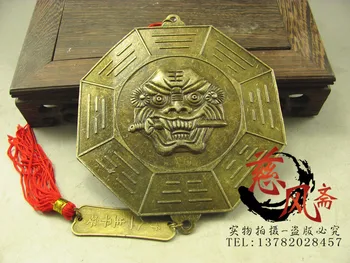 China feng shui alamă 12 zodiac cap de tigru oglindă bagua-Familie decor, spiritele rele și aduce noroc