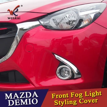 Chrome lămpii de Ceață Față Styling Acoperi 2016 2017 Mazda2 Demio DJ DL Foglight Tăiați Sprancene Sedan Hatchback Accesorii