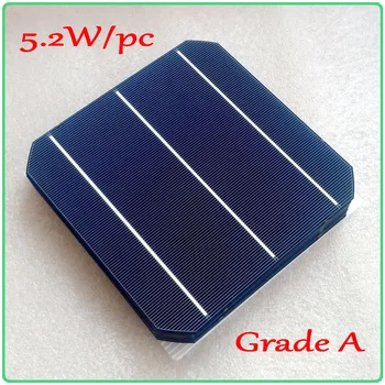 Clasa Un panou solar cu celule 156mm 3BB Monocristalin Mono Celule Solare 6x6 5.2 W/pc de înaltă eficiență DIY panou cu celule solare 250W 300W