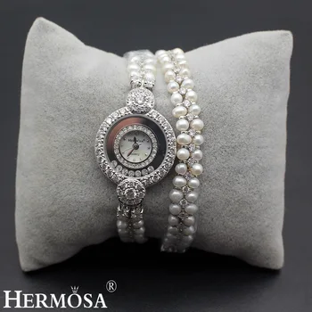 Clasic Bijuterii de Moda high-end multi-perla combinație de bucăți de argint 925 brățară ceas H201