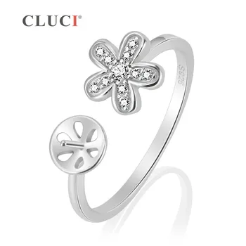 CLUCI Argint 925 Reglabil Orbitor Daisy Inel Floare de Design Inel Argint cu Cubic Zirconia pentru Femei de Ziua indragostitilor