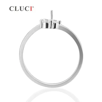 CLUCI stil simplu 925 Inel Reglabil Inel Argint cu Zirconiu Cubi Clar pentru Femeile de Logodna bijuterii doamne de birou