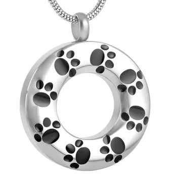 CMJ8084 Impermeabil Gol afară de cerc cu labă de câine de imprimare crematoriu urna bijuterii cenușă pandantiv Dog Memorial Urna colier