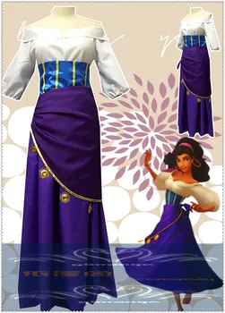 Cocoșatul de la Notre Dame Esmeralda cosplay costum rochie violet
