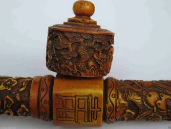 Colecție Chinez Sculptat longevitate fumat, tutun de pipă, instrument de fum tub de Colectare de familie decoratiuni