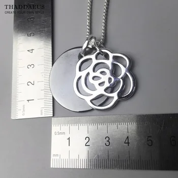 Colier Negru Ornament De Flori De Trandafir,2017 Brand Ts Argint 925 Link-Ul Lanț Moda Bijuterii Thomas Bijoux Cadou Pentru Femei