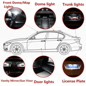 Confortul Becuri Auto Led Interior Pentru VW Touran Lumina C10W W5W Becuri de schimb Cupola Lămpii de Lumină Albă Strălucitoare 9 BUC / Set